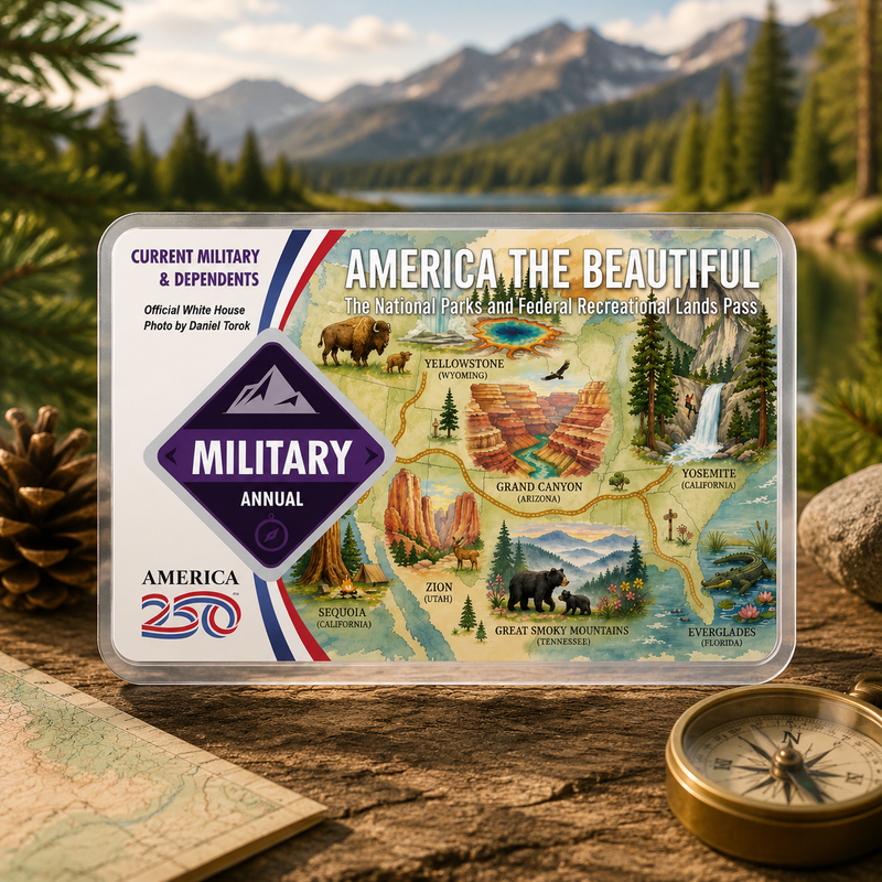 Trendy National Park Map Pass Sleeve - America The Beautiful Pass Protector - Hiker Gifts