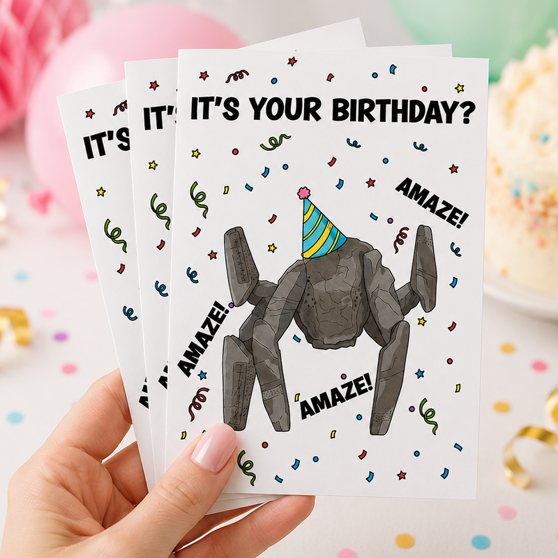 It's Your Birthday Rocky the Alien Birthday Card, Project Hail Mary Fan Art, Sci Fi Fandom