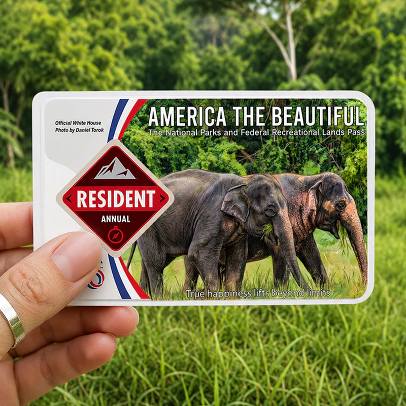 National Park Pass Sleeve Animal Wildlife Card - America The Beautiful Pass Protector - America The Beautiful Card Cover - Gift for Nature Lovers