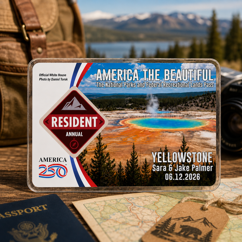 Personalized National Park Pass Sleeve - America The Beautiful Card Cover - Gift for Nature Lovers