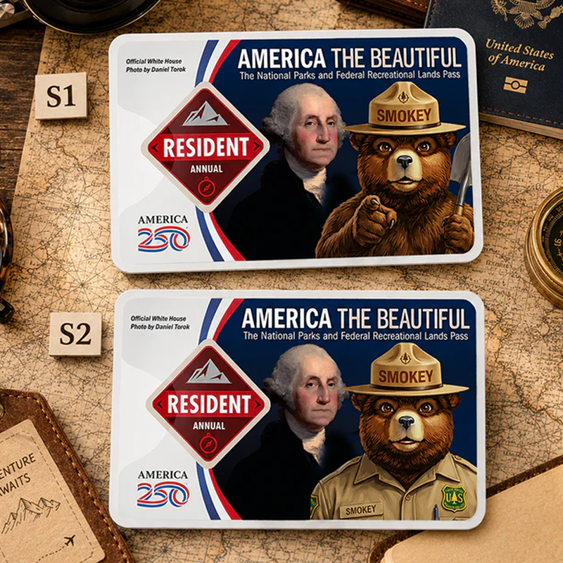 National Park Pass Sleeve Anti trump Smoke Bear Card - America The Beautiful Pass Protector - Protect Our Parks