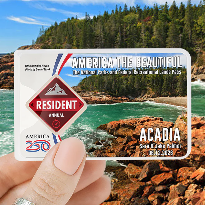 Acadia National Park Pass Sleeve - America The Beautiful Pass Protector - Hiker Gifts - National Park Pass Sleeve