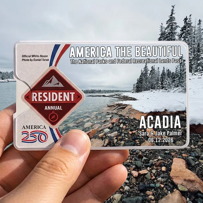 Acadia National Park Pass Sleeve - America The Beautiful Pass Protector - Hiker Gifts - National Park Pass Sleeve
