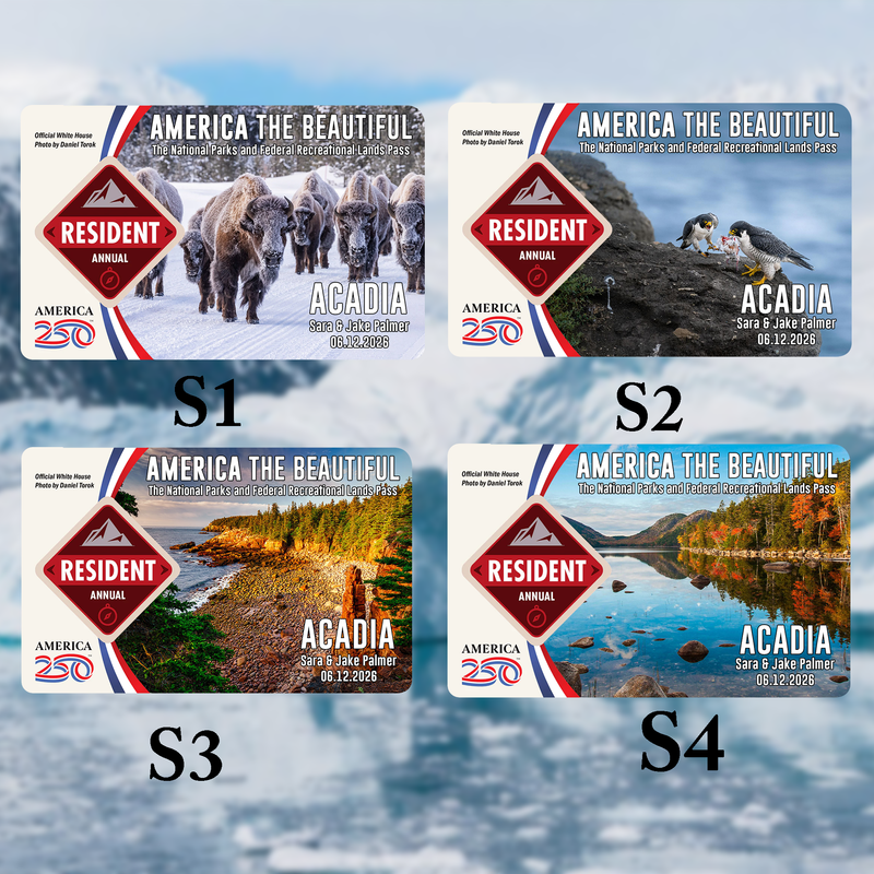 Acadia National Park Pass Sleeve - America The Beautiful Pass Protector - Hiker Gifts - National Park Pass Sleeve