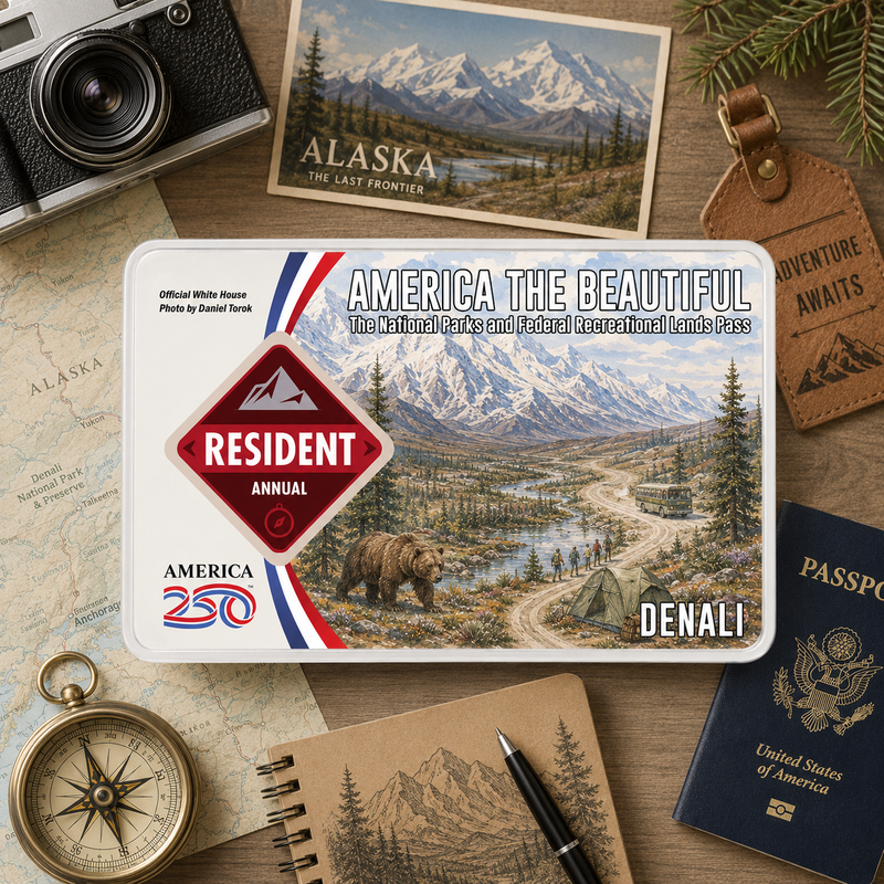 Grand Teton National Park Map Pass Sleeve - America The Beautiful Pass Protector - Hiker Gifts