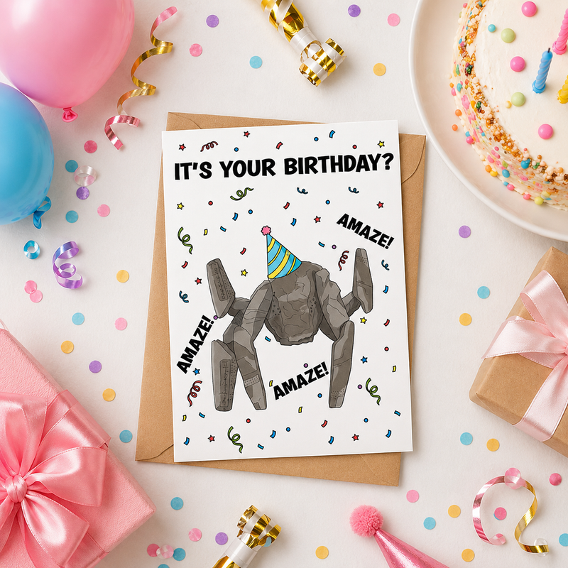 It's Your Birthday Rocky the Alien Birthday Card, Project Hail Mary Fan Art, Sci Fi Fandom