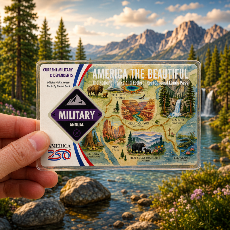 Trendy National Park Map Pass Sleeve - America The Beautiful Pass Protector - Hiker Gifts