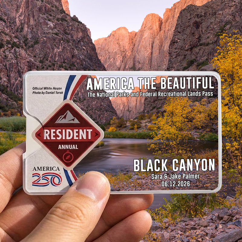Black Canyon Card Sleeve National Park - Hiker Gifts - National Park Pass Sleeve - America The Beautiful Card Cover