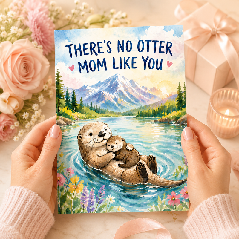 Happy Mother’s Day Card | There’s No Otter Mom Like You | Love Card for Mom