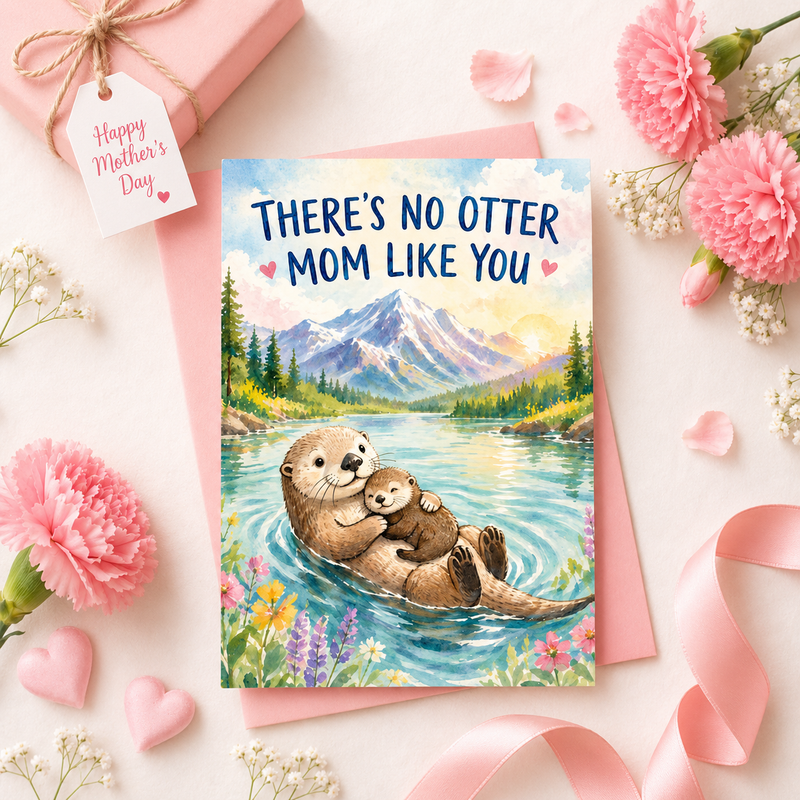 Happy Mother’s Day Card | There’s No Otter Mom Like You | Love Card for Mom