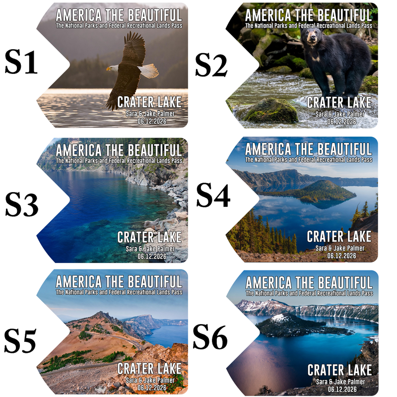 Crater Lake Card Sleeve National Park - America The Beautiful Pass Protector - Hiker Gifts - America The Beautiful Card Cover