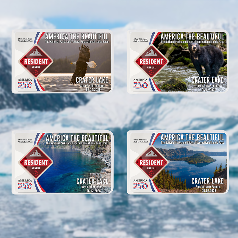 Crater Lake Card Sleeve National Park - America The Beautiful Pass Protector - Hiker Gifts - America The Beautiful Card Cover
