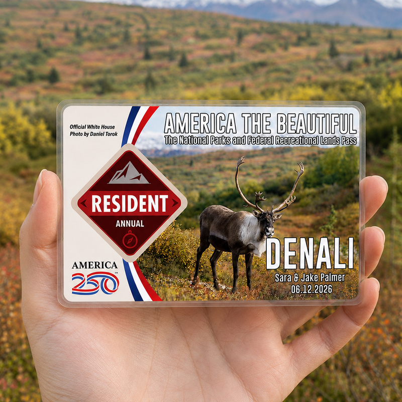 Denali Card Sleeve National Park - America The Beautiful Pass Protector - Gift for Nature Lovers