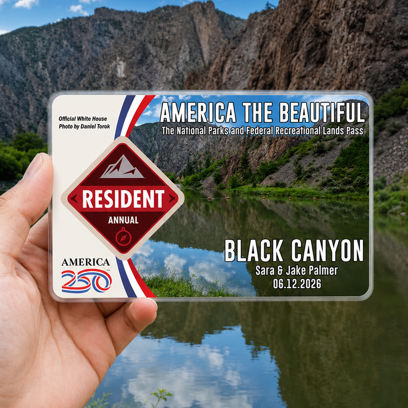 Black Canyon Card Sleeve National Park - Hiker Gifts - National Park Pass Sleeve - America The Beautiful Card Cover