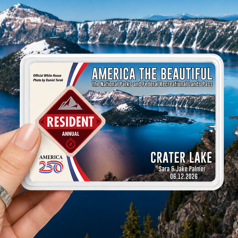 Crater Lake Card Sleeve National Park - America The Beautiful Pass Protector - Hiker Gifts - America The Beautiful Card Cover