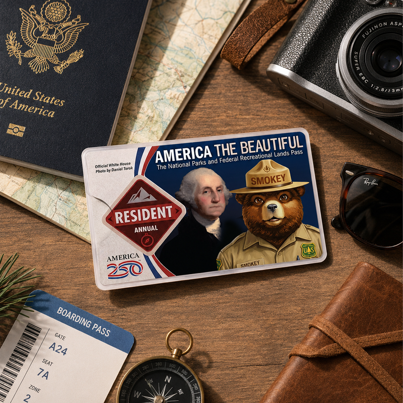 National Park Pass Sleeve Anti trump Smoke Bear Card - America The Beautiful Pass Protector - Protect Our Parks