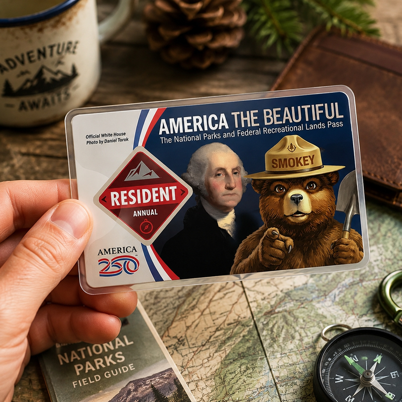 National Park Pass Sleeve Anti trump Smoke Bear Card - America The Beautiful Pass Protector - Protect Our Parks