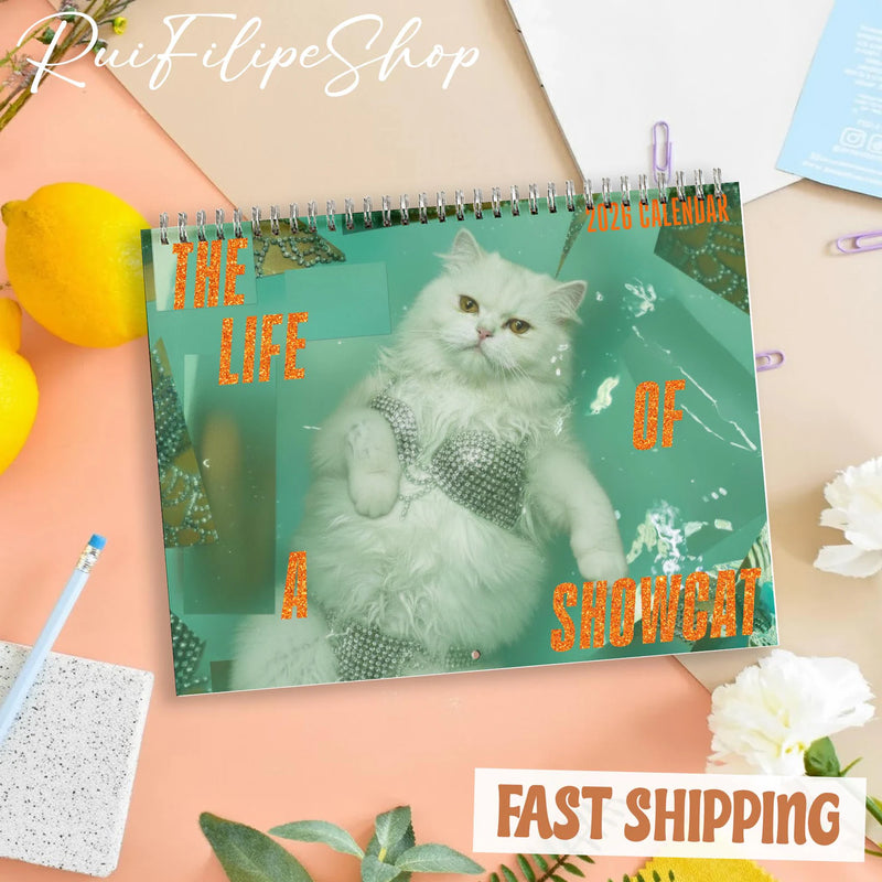 Cat Lovers Wall Calendar 2026 – Adorable Cat Art Monthly Calendar
